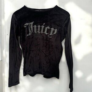 Juicy couture velvet bling rhinestone long sleeve S y2k